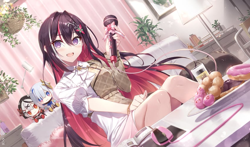 sakamata chloe, amane kanata, and azki (hololive) drawn by gabiran