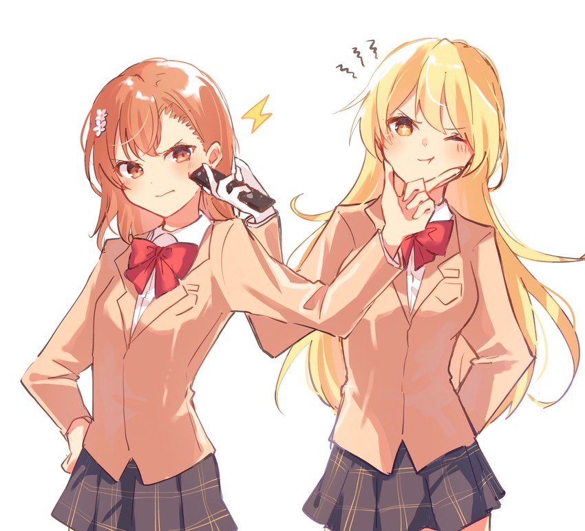 misaka mikoto and shokuhou misaki (toaru majutsu no index and 1 more) drawn by himaneko.