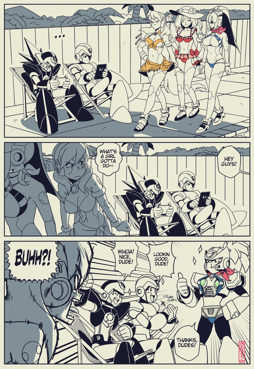 zero, x, iris, axl, alia, and 2 more (mega man and 2 more) drawn by ryan_jampole