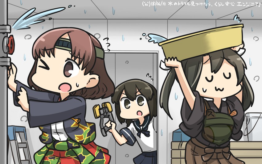 zuikaku, isonami, chiyoda, and zuikaku kai ni (kantai collection and 1 more) drawn by hamu_koutarou