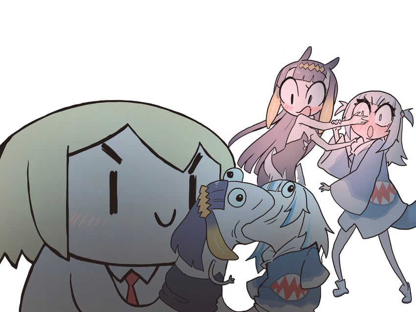 gawr gura, ninomae ina'nis, watson amelia, and smol ame (hololive and 1 more) drawn by zedd_(zedgawr)