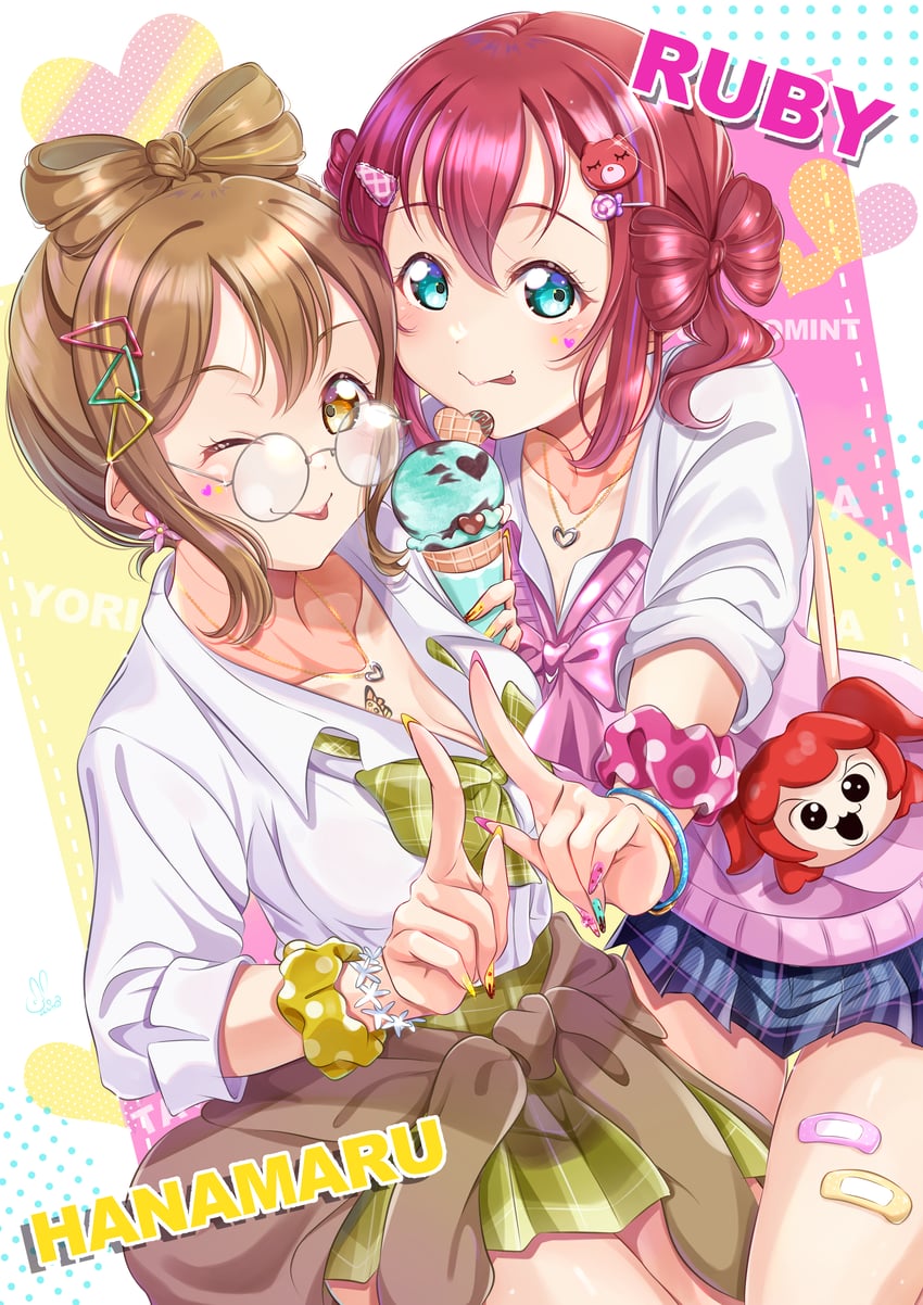 kunikida hanamaru and kurosawa ruby (love live! and 2 more) drawn by iroenpitsu_xxx