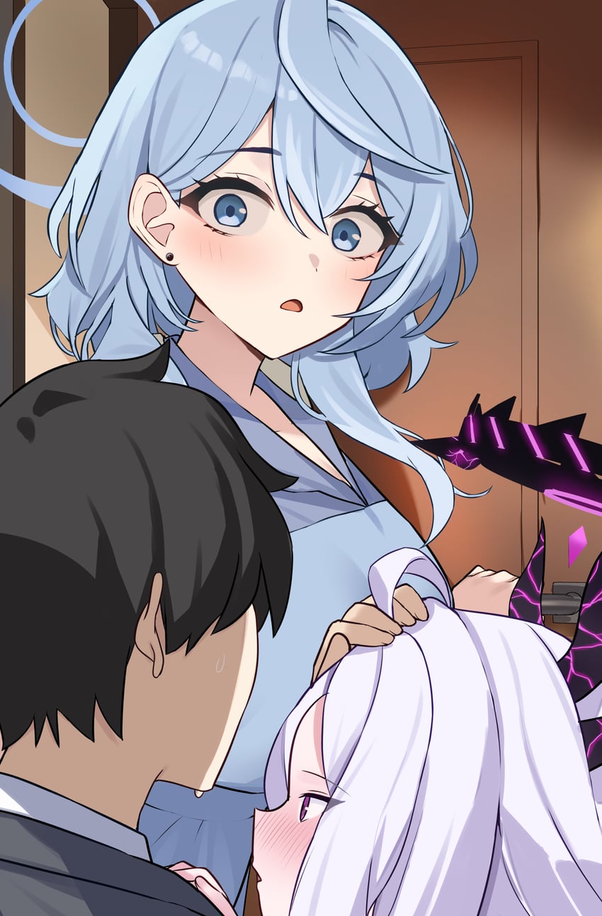 sensei, hina, and ako (blue archive) drawn by mi_taro333