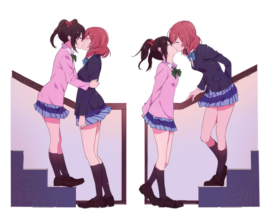 nishikino maki and yazawa nico (love live! and 1 more) drawn by sen'yuu_yuuji