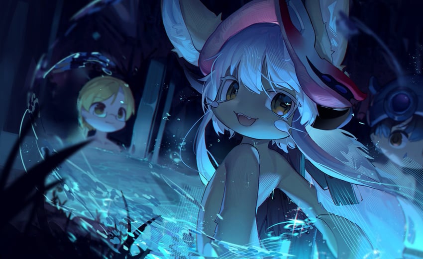 nanachi, reg, and riko (made in abyss) drawn by zhutangyuan