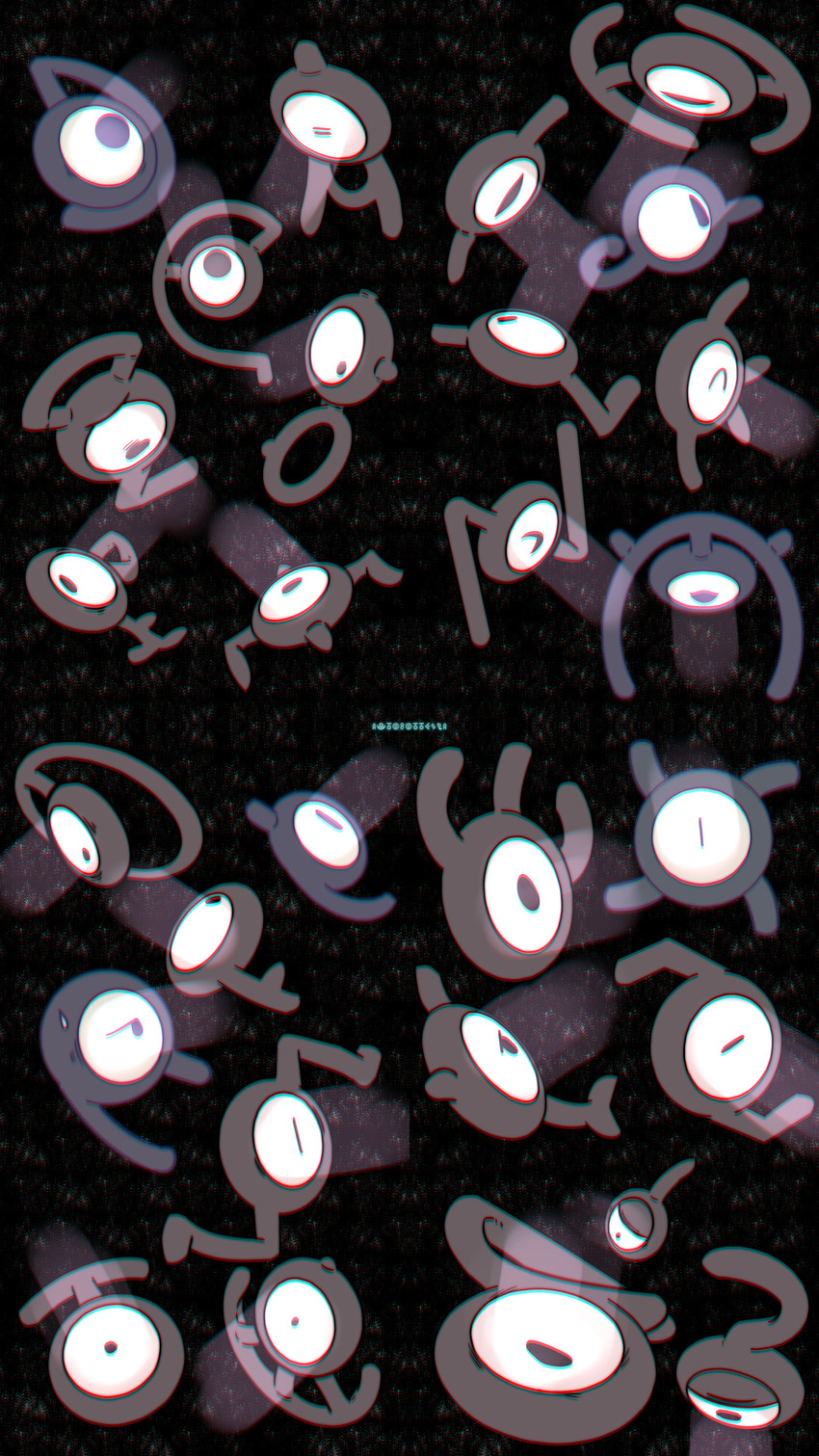 unown, unown a, unown e, unown o, unown s, and 24 more (pokemon) drawn by autobottesla