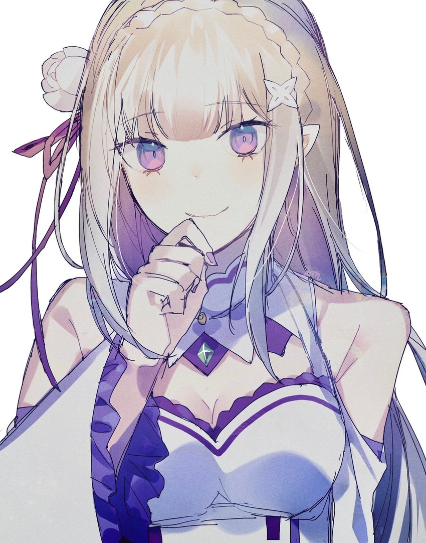 emilia (re:zero kara hajimeru isekai seikatsu) drawn by misato_karuha