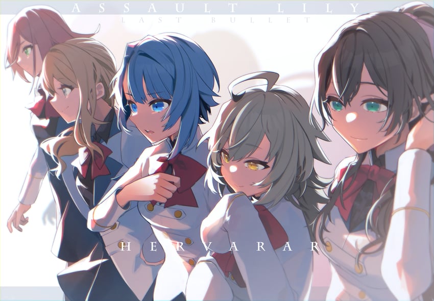 aizawa kazuha, sasaki ran, serizawa chikaru, iijima renka, and hatsukano yo (assault lily) drawn by tia_(cocorosso)