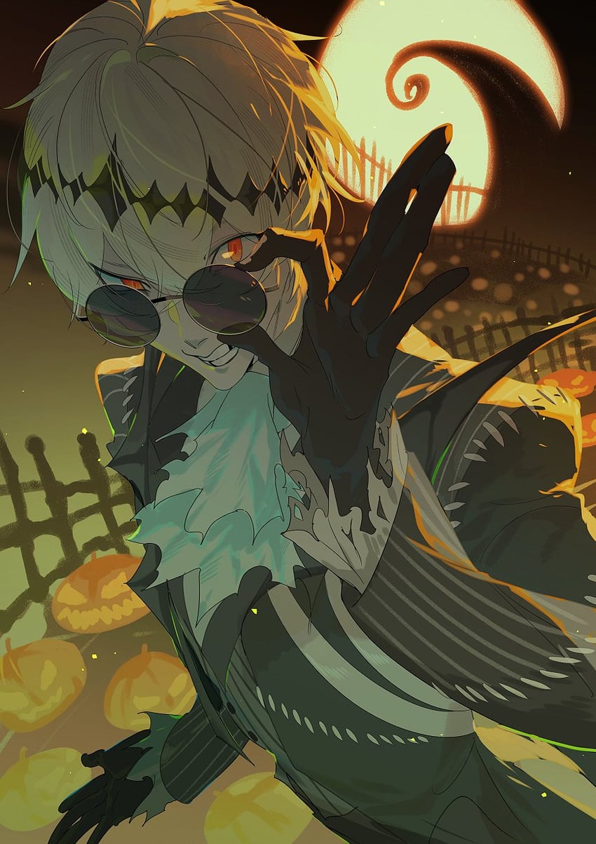 skully j. graves (twisted wonderland and 1 more) drawn by fishee_(fisheem4mmal)