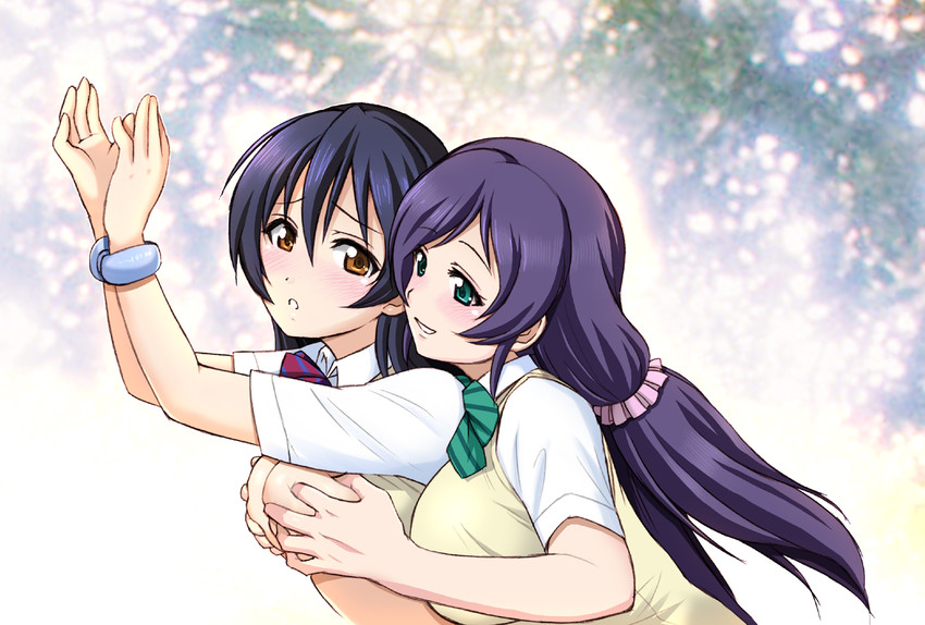 tojo nozomi and sonoda umi (love live! and 1 more) drawn by harukigenia