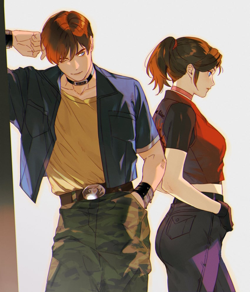 claire redfield and steve burnside (resident evil and 1 more) drawn by neekosiah