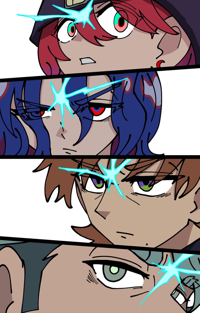 amate yuzuriha, shuji ito, challia bull, and xavier olivette (gundam and 1 more) drawn by ogata_(mm_ogata_rkgk)