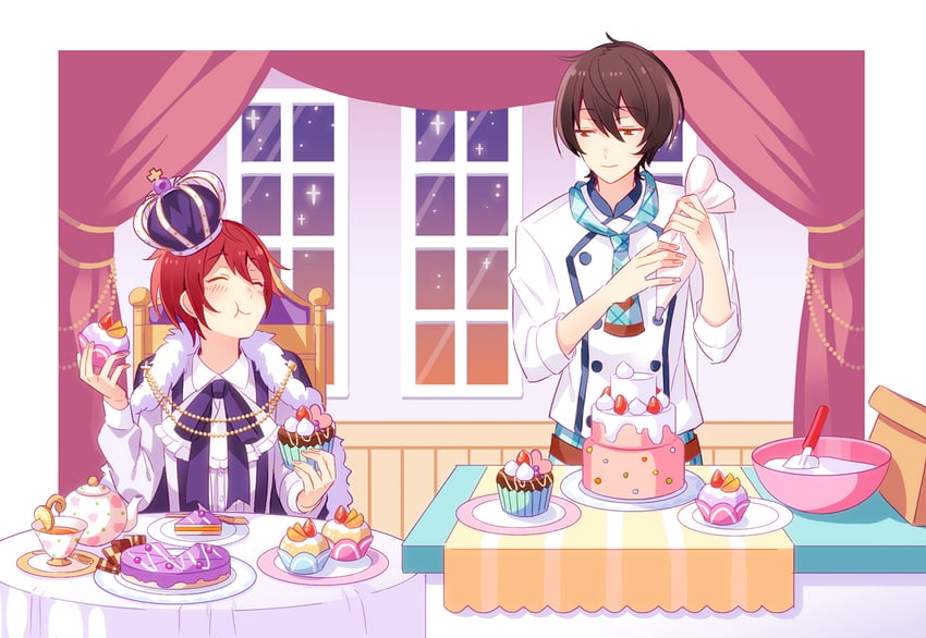 sakuma ritsu and suou tsukasa (ensemble stars!) drawn by kina_(446964)
