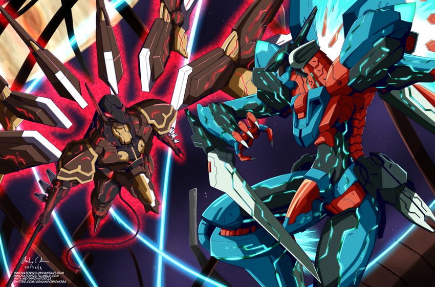 jehuty and anubis (zone of the enders and 1 more) drawn by innovator123