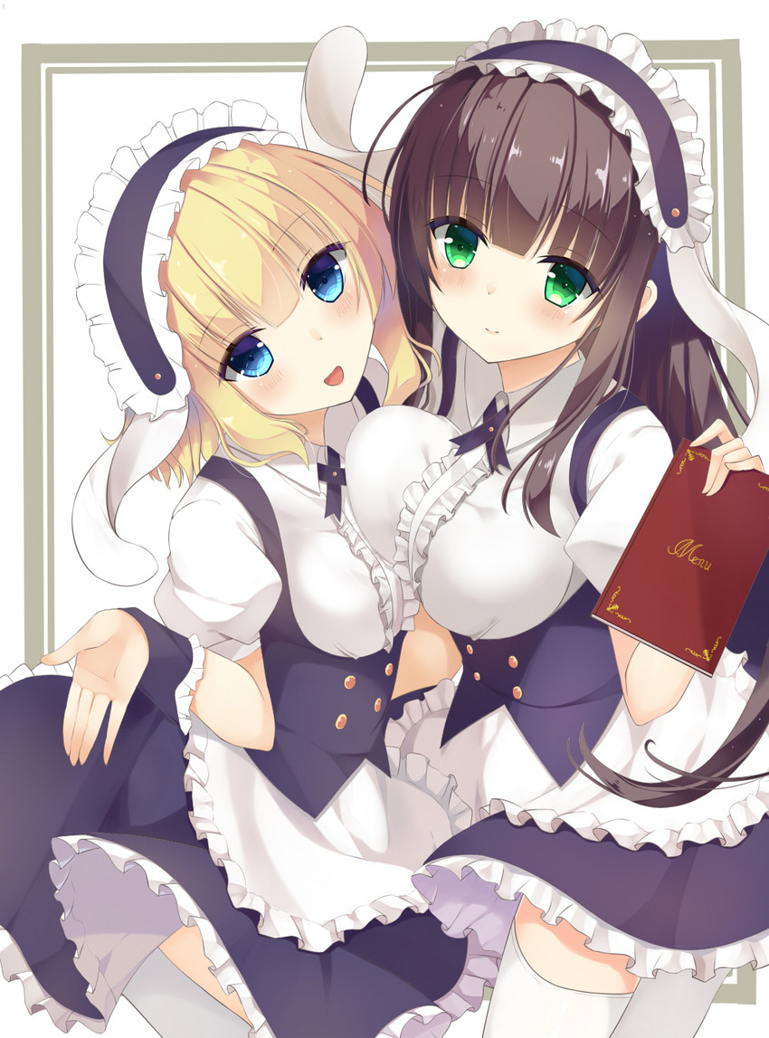 kirima syaro and ujimatsu chiya (gochuumon wa usagi desu ka?) drawn by heiyeme