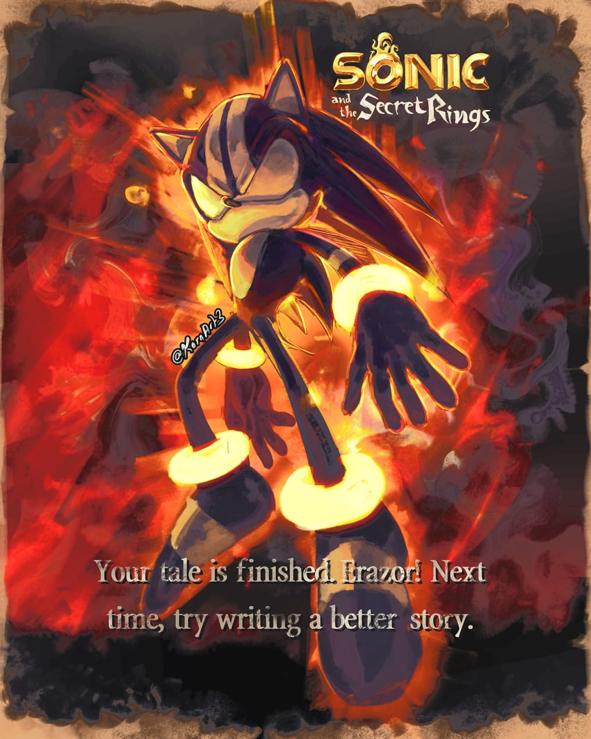 sonic the hedgehog and darkspine sonic (sonic and 1 more) drawn by kornart