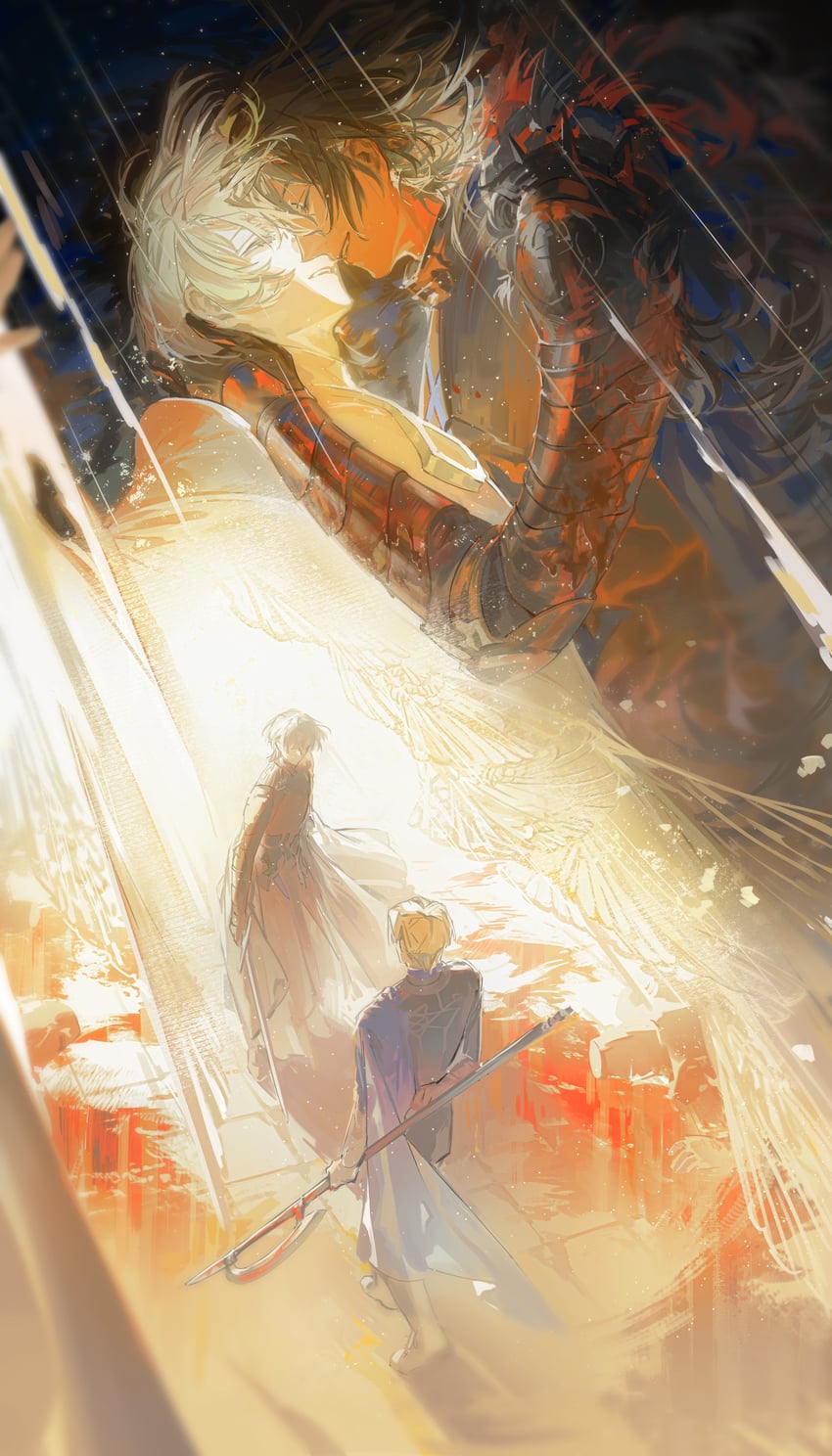 dimitri alexandre blaiddyd and male byleth (fire emblem and 1 more) drawn by gongzuotianxiadiyi