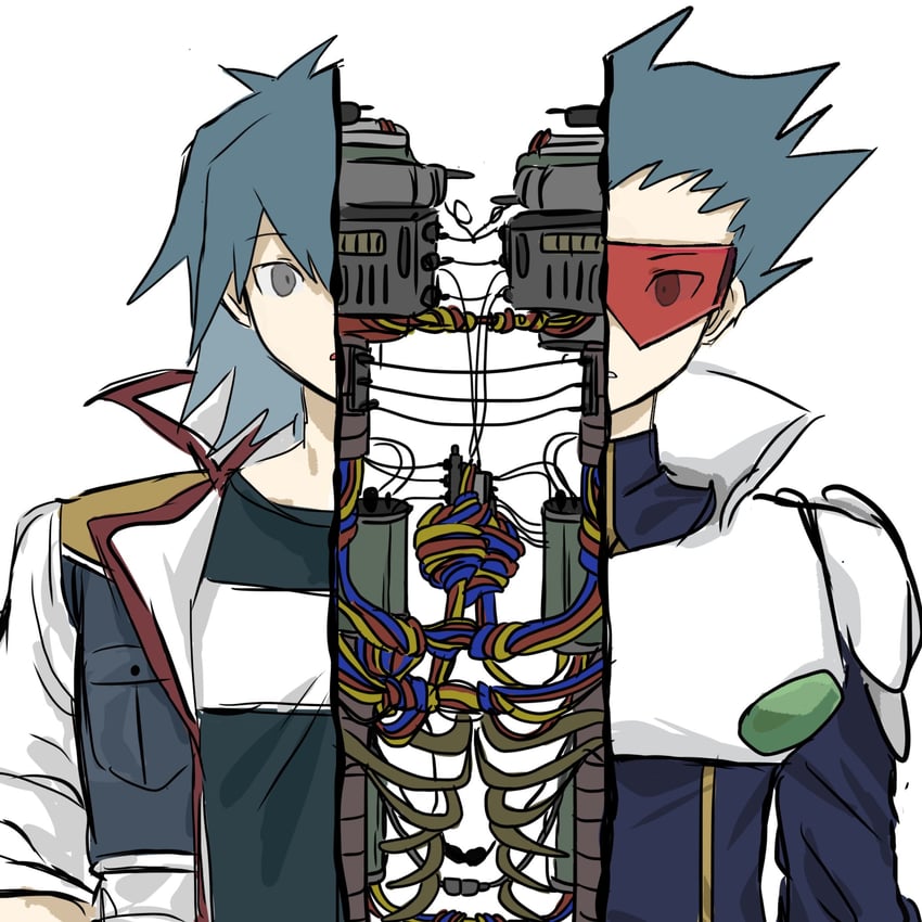 bruno and antinomy (yu-gi-oh! and 1 more) drawn by kani0034