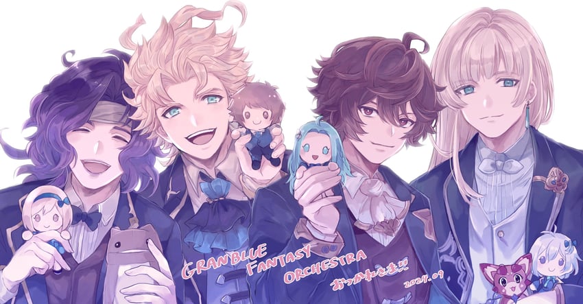 djeeta, gran, sandalphon, lyria, galleon, and 5 more (granblue fantasy) drawn by shiina_kimagure