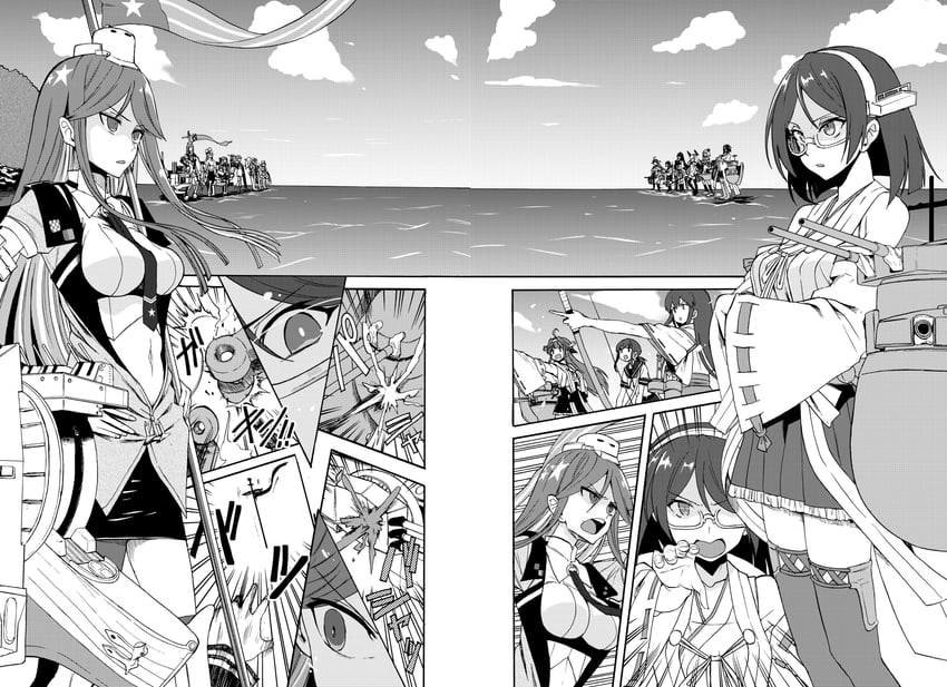 kongou, akagi, fubuki, murakumo, kirishima, and 7 more (kantai collection) drawn by tsuji_kazuho