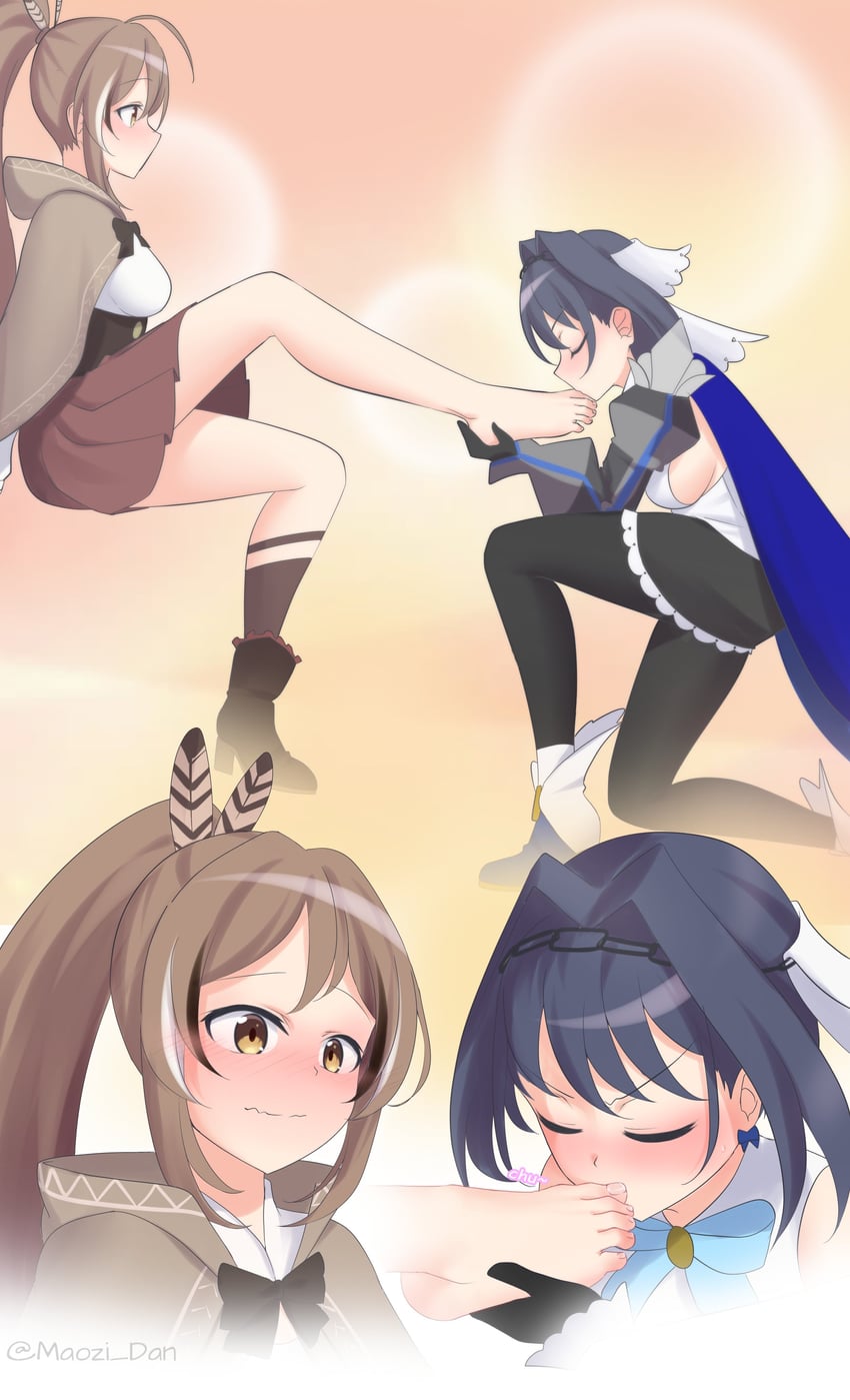 ouro kronii and nanashi mumei (hololive and 1 more) drawn by maozi_dan
