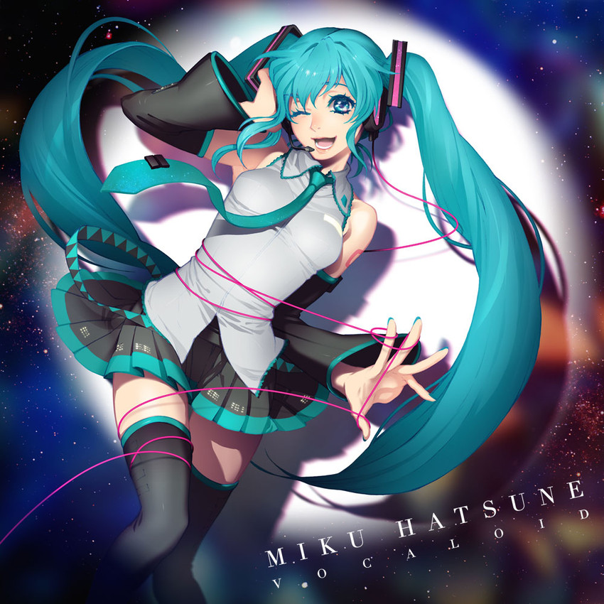hatsune miku (vocaloid) drawn by shirokumaborder