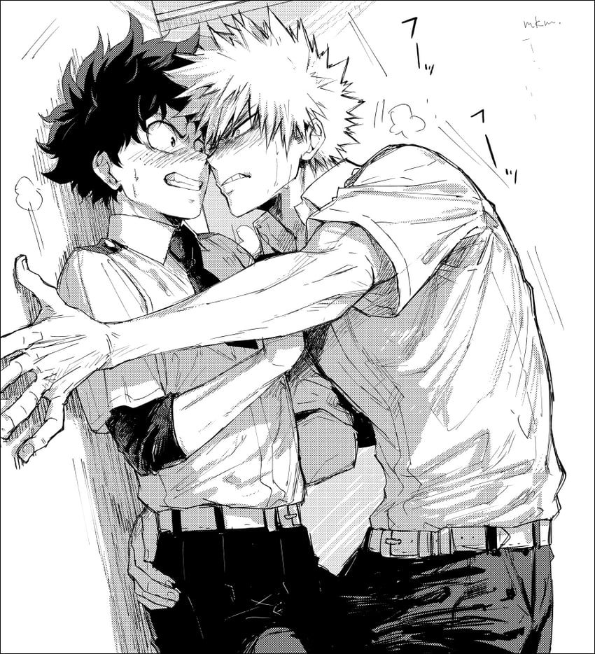 midoriya izuku and bakugou katsuki (boku no hero academia) drawn by mkm_(mkm_storage)