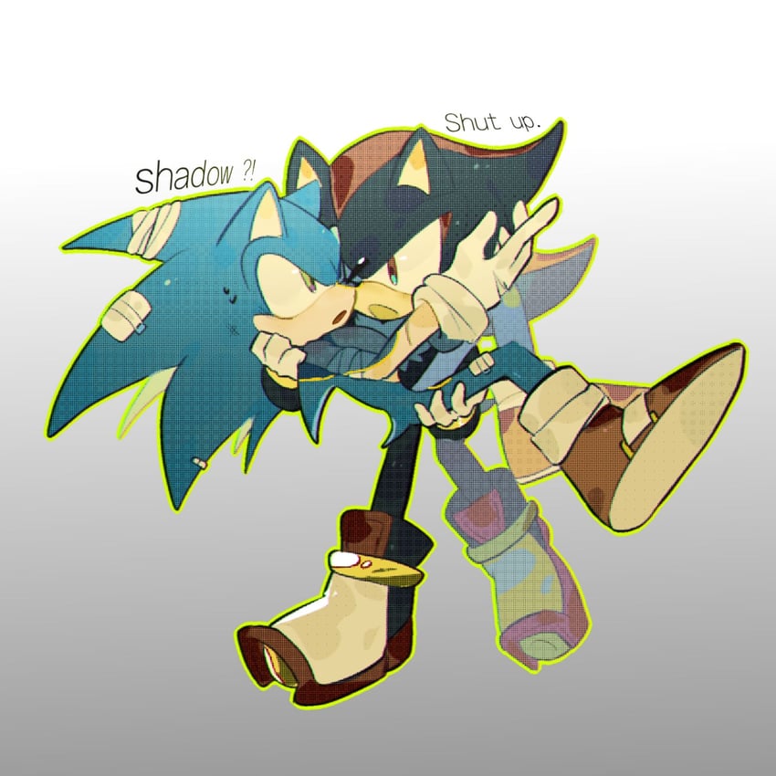 sonic the hedgehog and shadow the hedgehog (sonic) drawn by acidki6