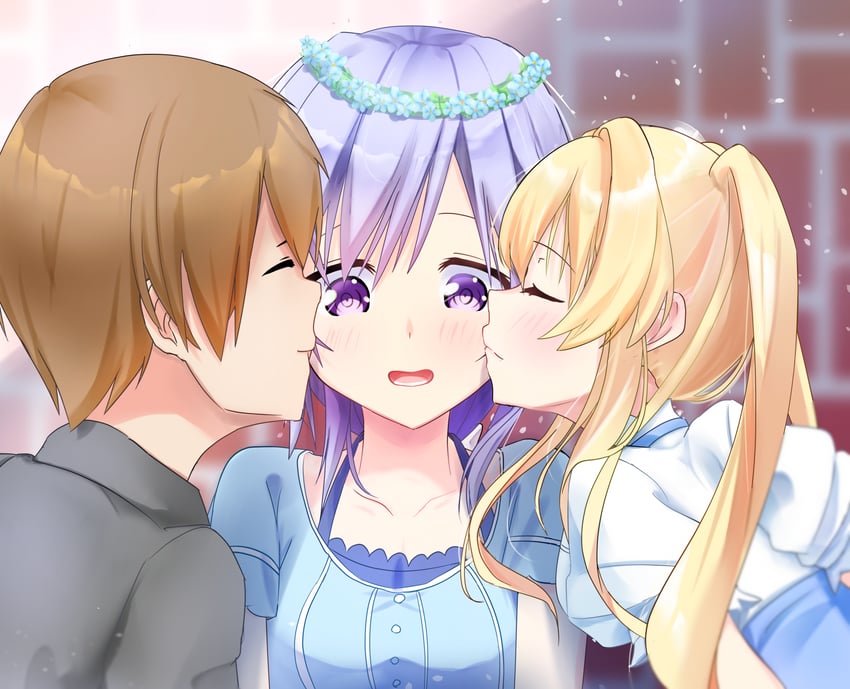 tsumugi wenders, takahara hairi, and mizuori shizuku (summer pockets) drawn by miraikanai