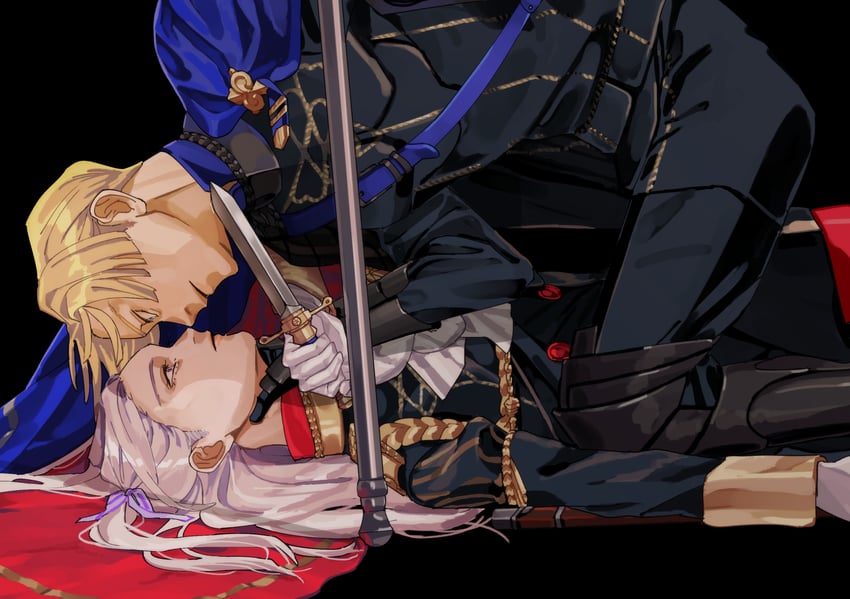 edelgard von hresvelg and dimitri alexandre blaiddyd (fire emblem and 1 more) drawn by akiraka_(n_l_m_g)