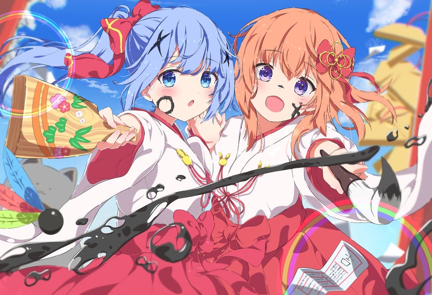 kafuu chino and hoto cocoa (gochuumon wa usagi desu ka?) drawn by fleina_note