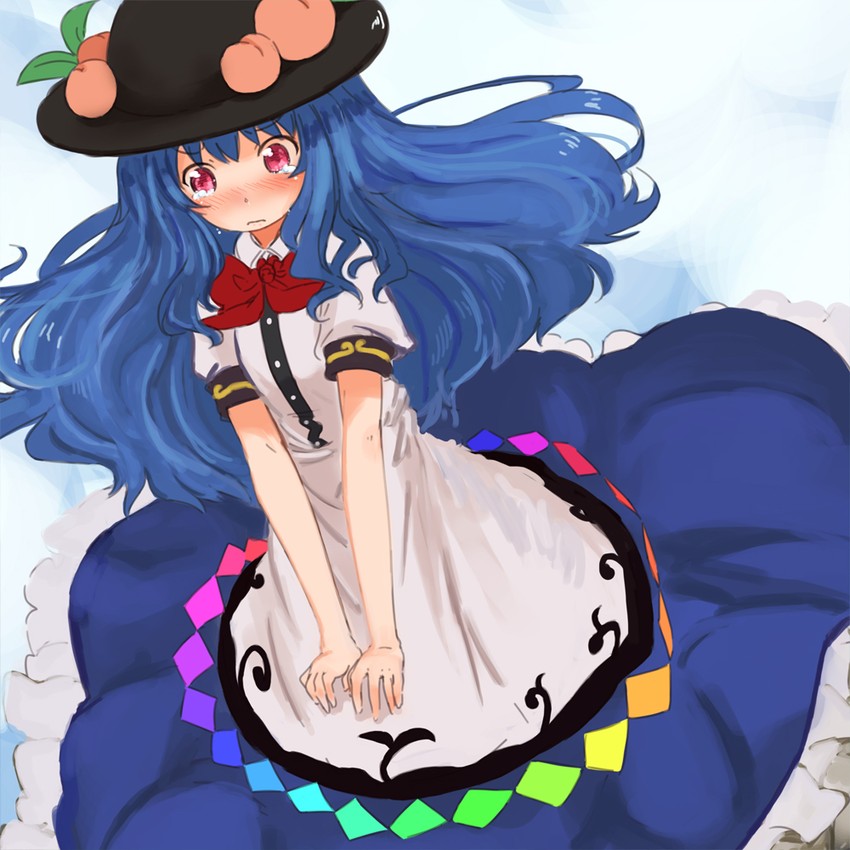 hinanawi tenshi (touhou) drawn by abe_kanari