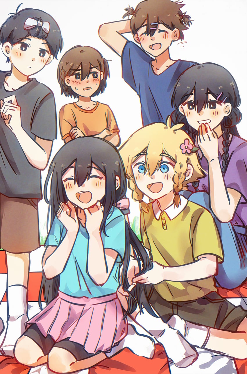 sunny, basil, aubrey, kel, mari, and 1 more (omori) drawn by bailan1130