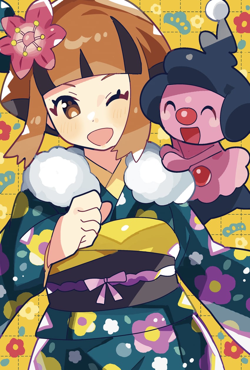 gardenia and mime jr. (pokemon and 1 more) drawn by anidler91