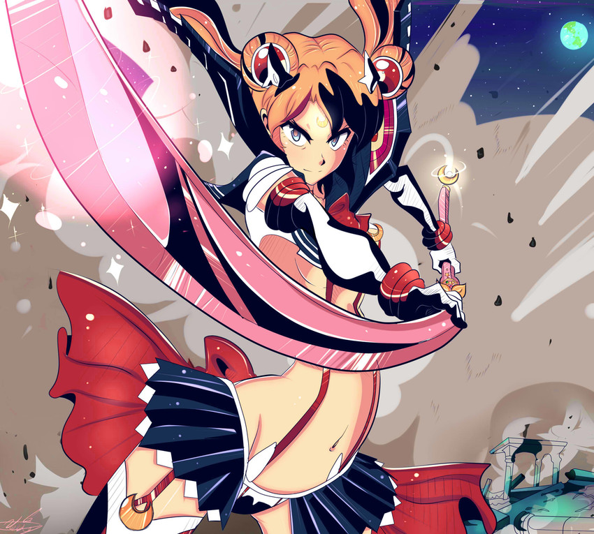matoi ryuuko, tsukino usagi, senketsu, and sailor moon (bishoujo senshi sailor moon and 1 more) drawn by vanessa_trevino