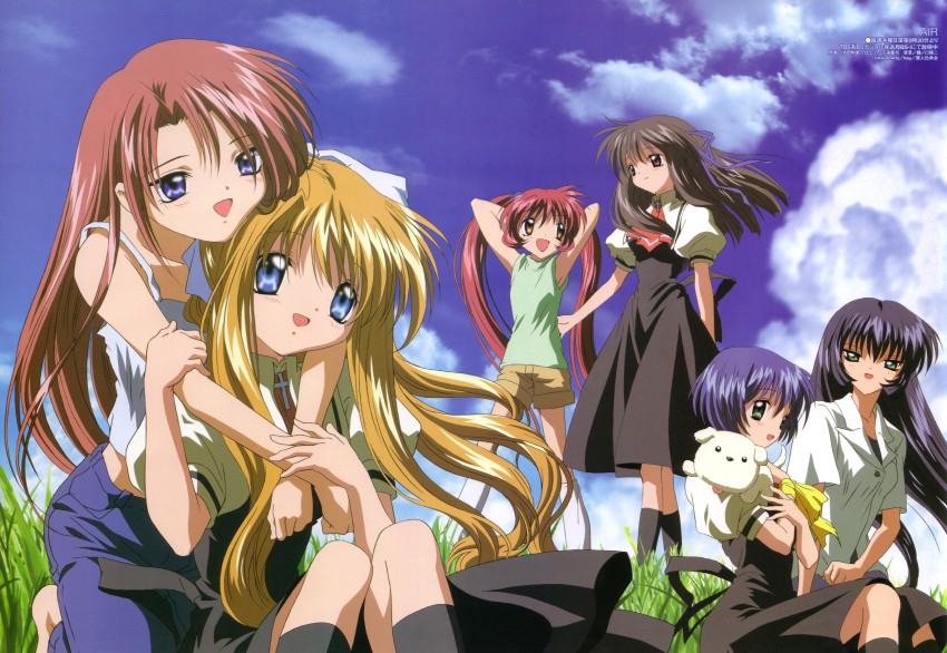 kamio misuzu, toono minagi, kirishima kano, kamio haruko, potato, and 2 more (megami magazine and 1 more) drawn by ikeda_kazumi