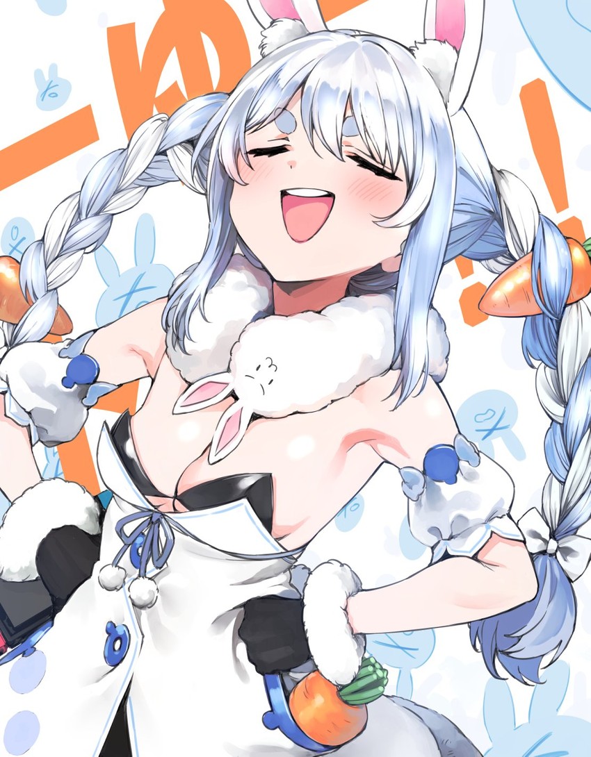usada pekora and don-chan (hololive) drawn by goshiki_suzu
