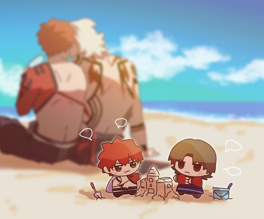 emiya shirou, kotomine kirei, senji muramasa, and grigori rasputin (fate and 1 more) drawn by si_ihic