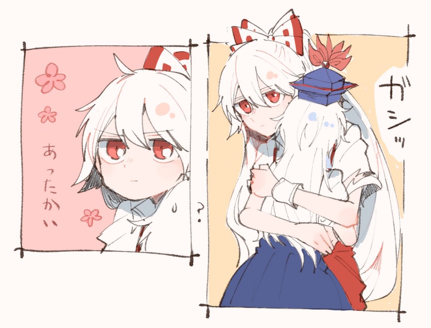 fujiwara no mokou and kamishirasawa keine (touhou) drawn by itomugi-kun