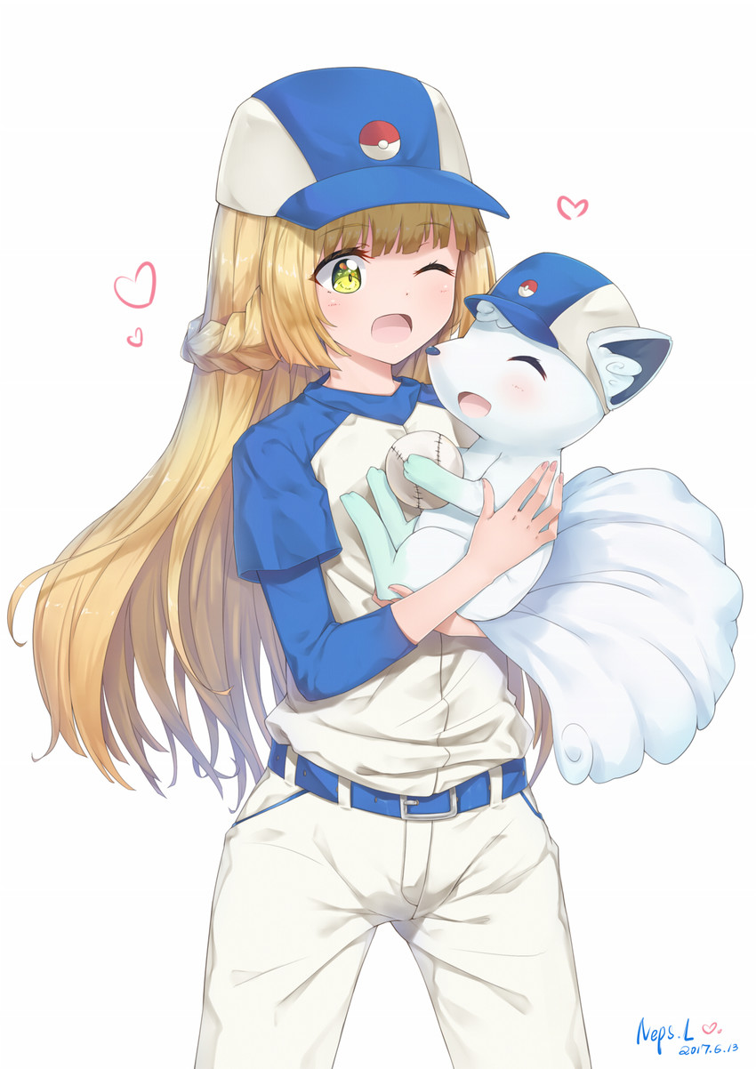 lillie and alolan vulpix (pokemon and 1 more) drawn by neps-l