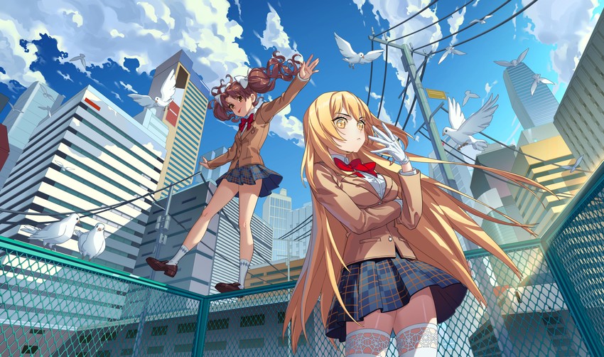 shirai kuroko and shokuhou misaki (toaru majutsu no index and 2 more) drawn by favilia