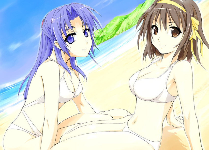 suzumiya haruhi and asakura ryoko (suzumiya haruhi no yuuutsu) drawn by sumisi
