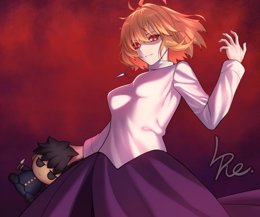 arcueid brunestud, tohno shiki, and red arcueid (tsukihime) drawn by l4st_resort
