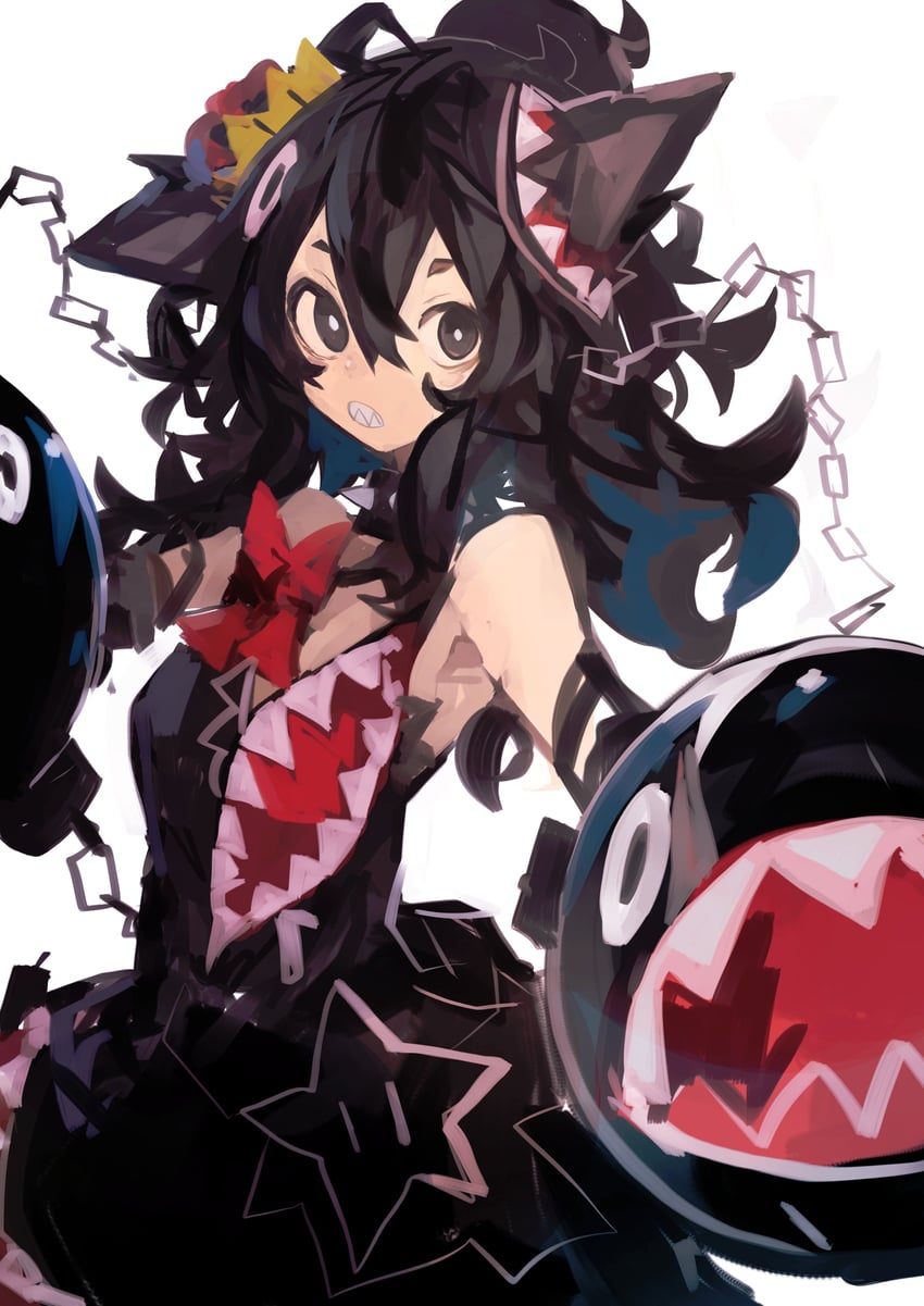 chain chomp and princess chain chomp (mario and 1 more) drawn by kaamin_(mariarose753)
