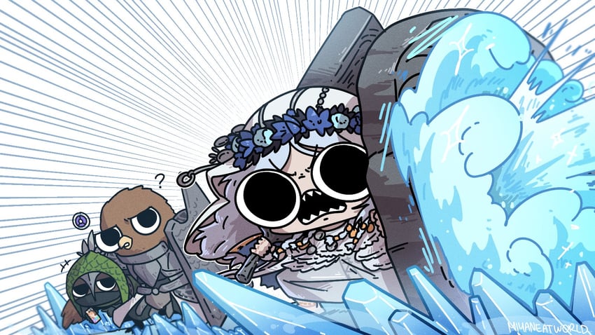 revenant, guardian, and ironeye (elden ring and 1 more) drawn by miyan_(oceanmaiden)