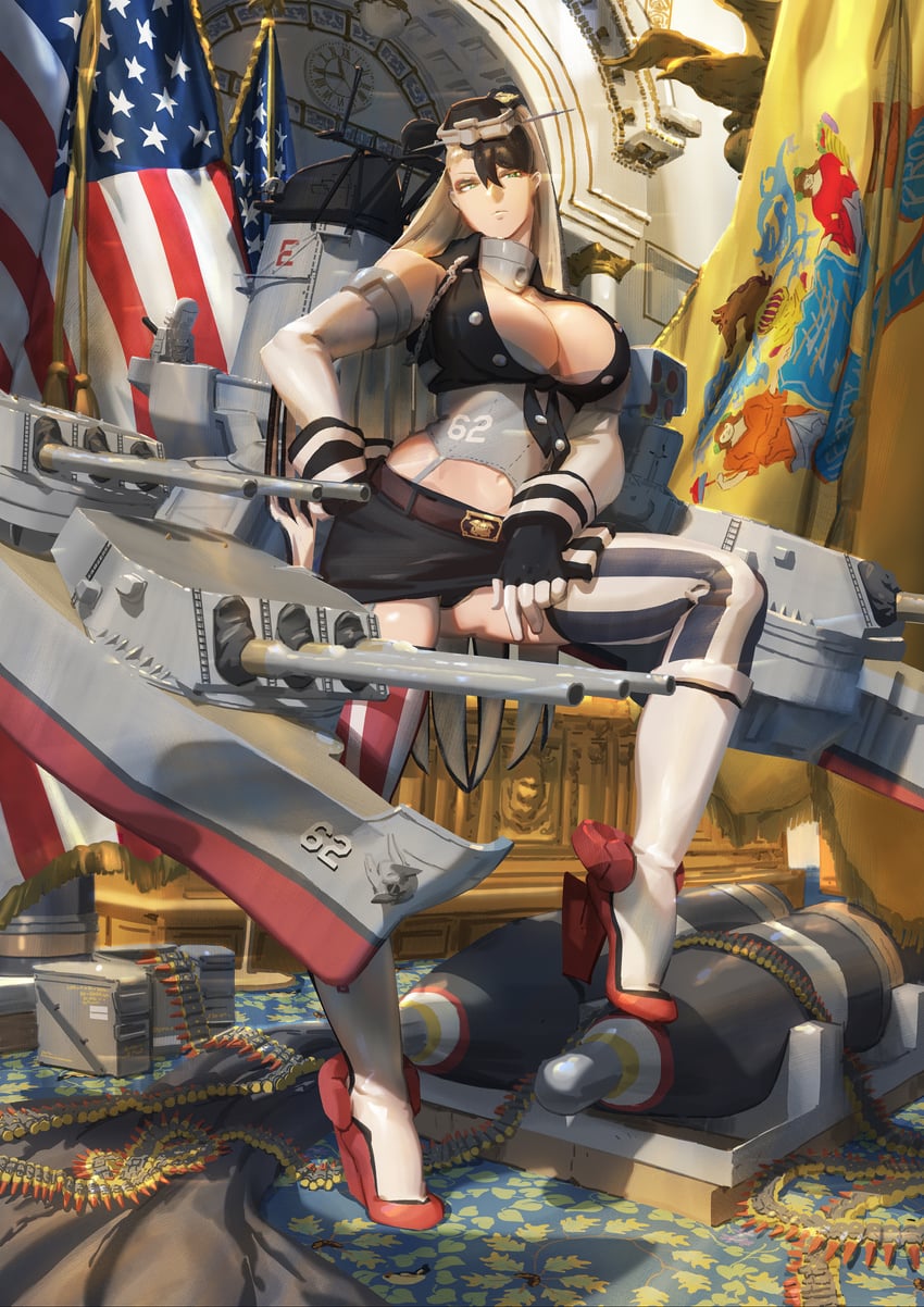 uss new jersey (kantai collection) drawn by ye_fan