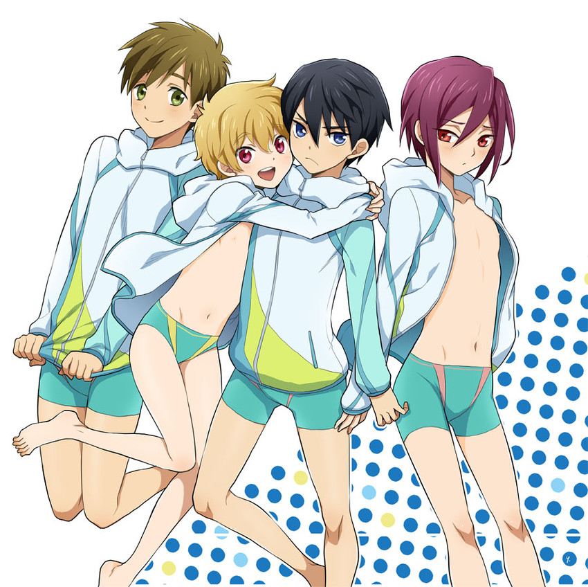 tachibana makoto, nanase haruka, matsuoka rin, and hazuki nagisa (free! and 1 more) drawn by hato_niku