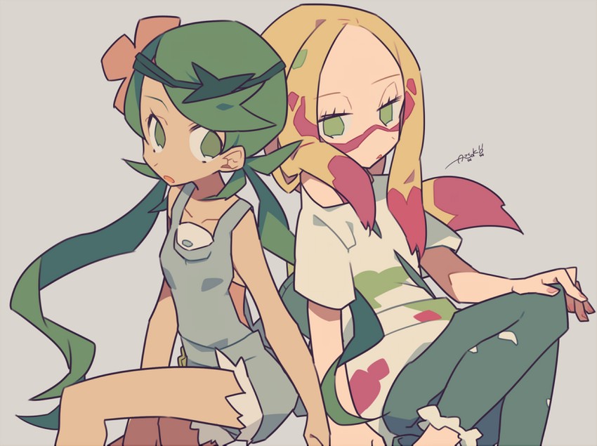 mallow and mina (pokemon and 1 more) drawn by auko