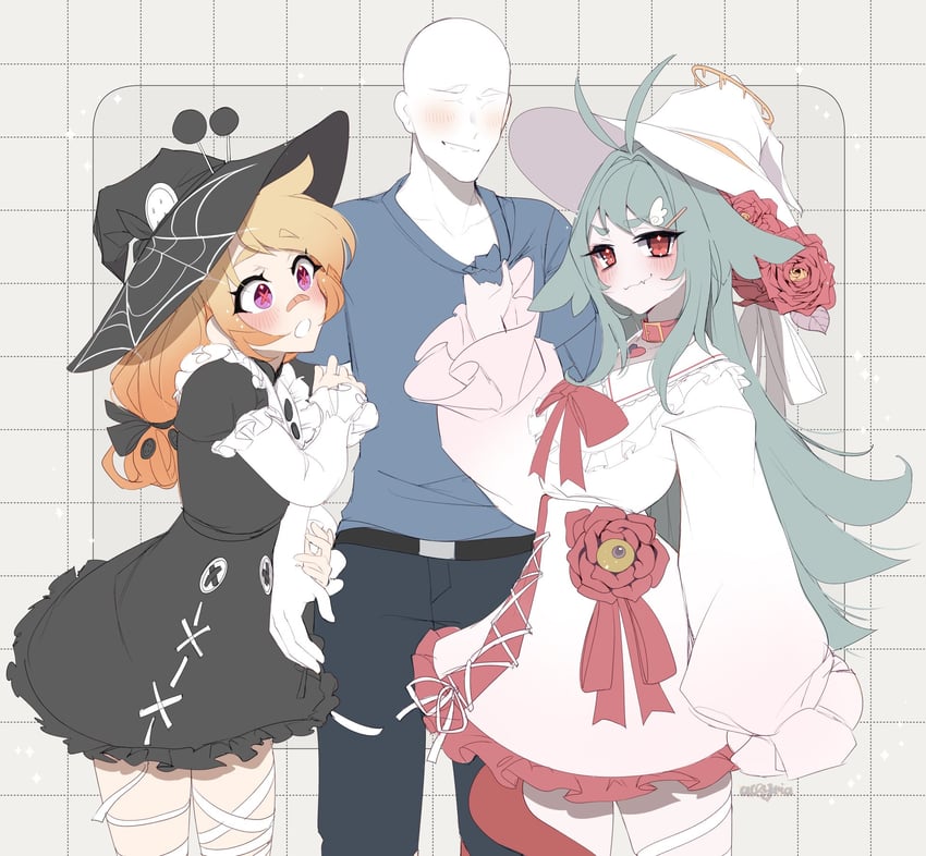 immy bisou and denpafish (indie virtual youtuber and 1 more) drawn by alfyria