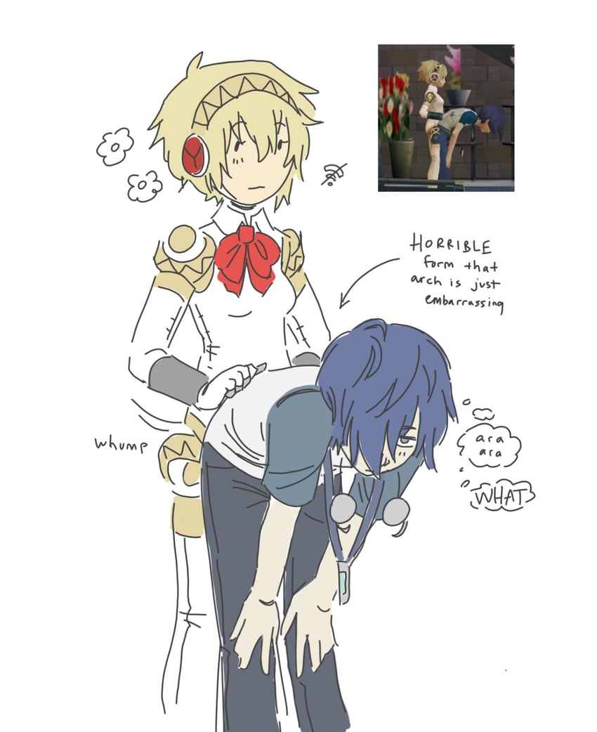 yuuki makoto and aigis (persona and 1 more) drawn by tapppycat